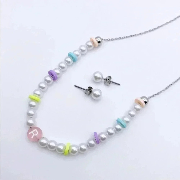 JCD Other - GIRL Necklace pearl and colorful beaded necklace |Gold plated | Dainty Necklace